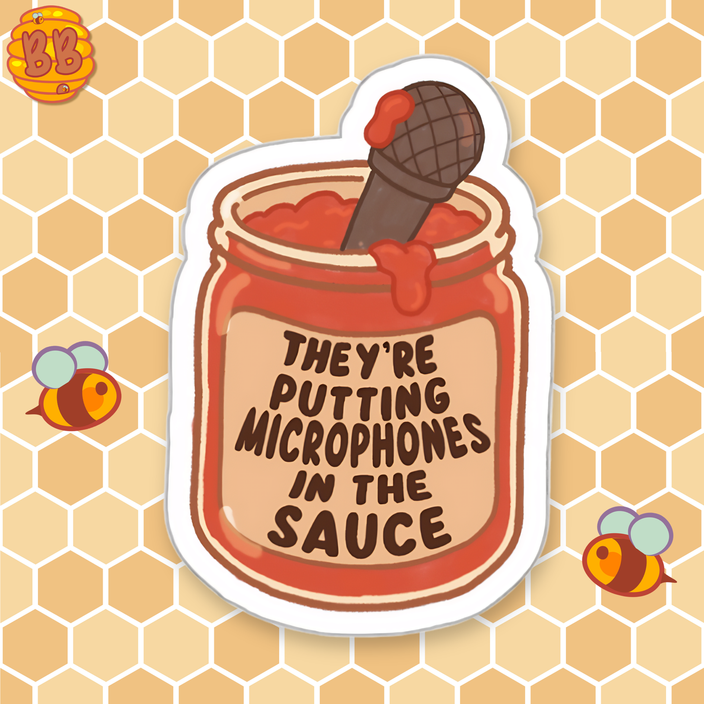 "MICROPHONES IN THE SAUCE" Die-Cut Stickers