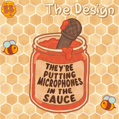 "MICROPHONES IN THE SAUCE" Die-Cut Stickers