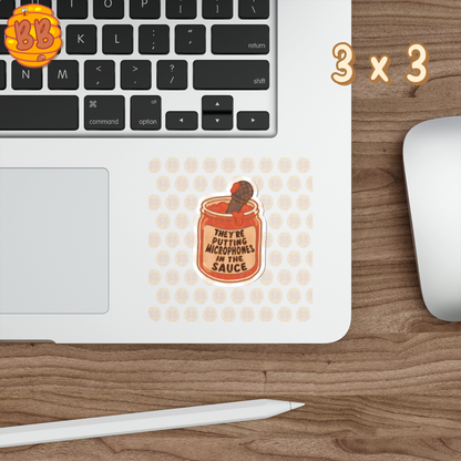 "MICROPHONES IN THE SAUCE" Die-Cut Stickers