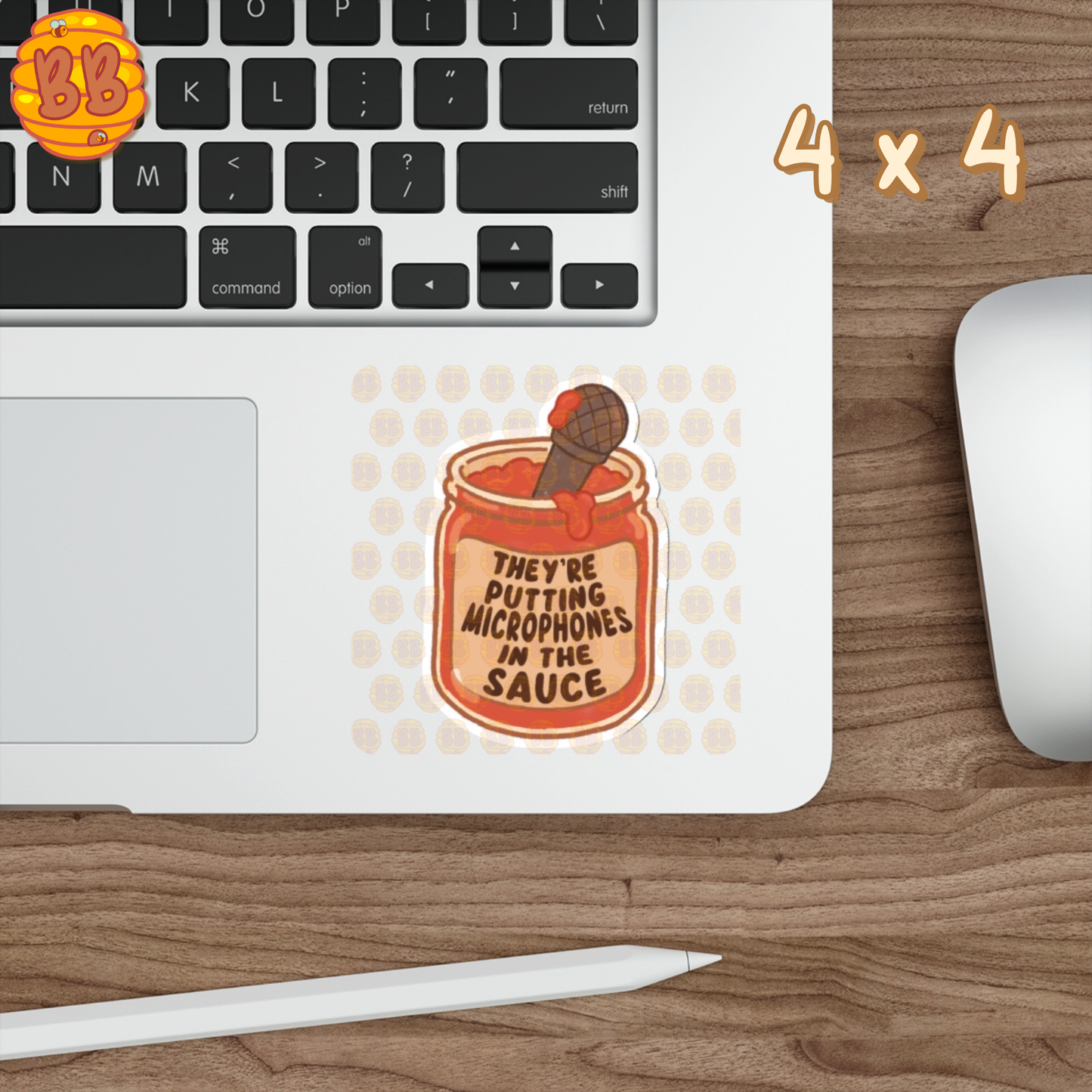 "MICROPHONES IN THE SAUCE" Die-Cut Stickers