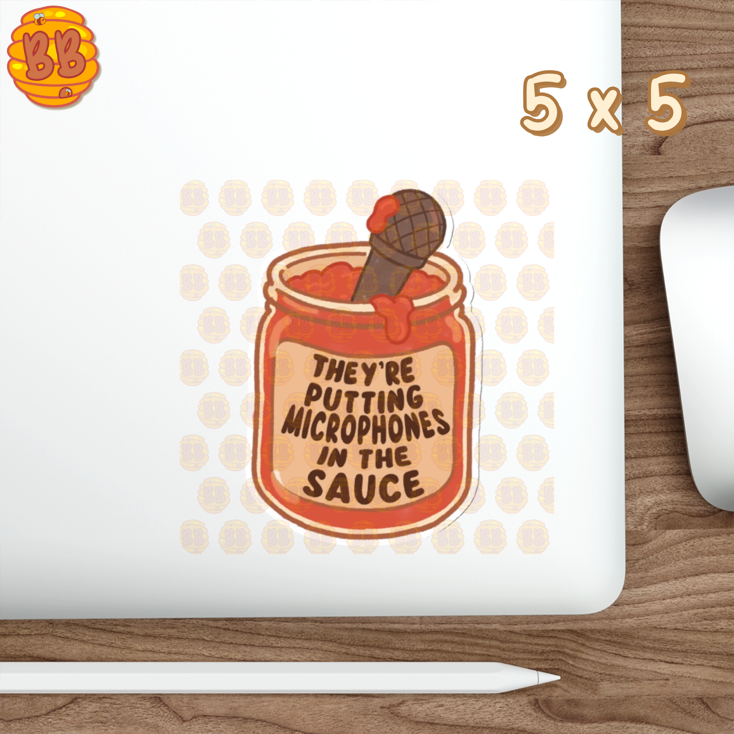 "MICROPHONES IN THE SAUCE" Die-Cut Stickers