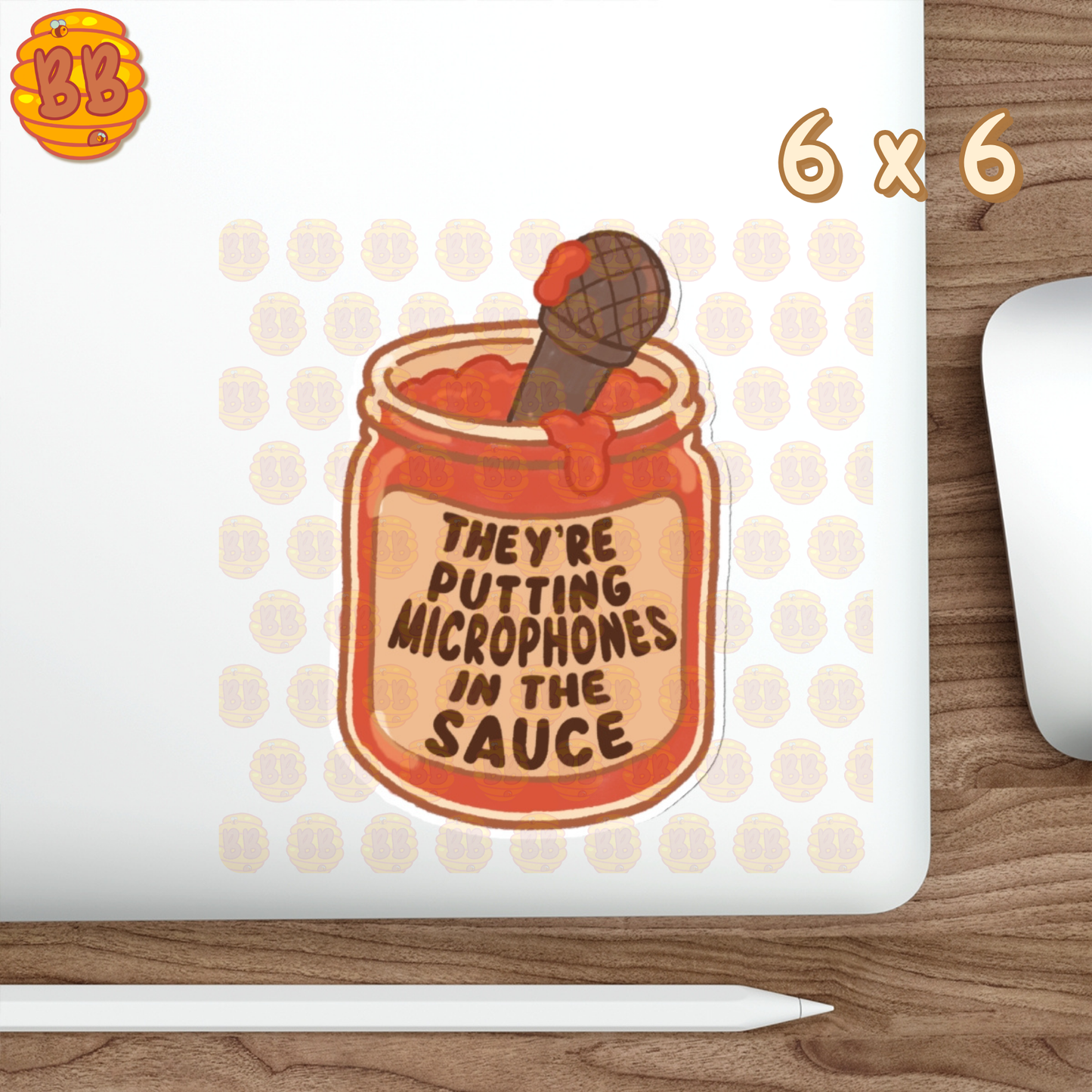 "MICROPHONES IN THE SAUCE" Die-Cut Stickers